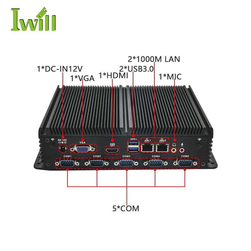 IBOX-1026 - Industrial PC with Intel Celeron J4125, 5x COM, 4K display | IWILL Technology UK